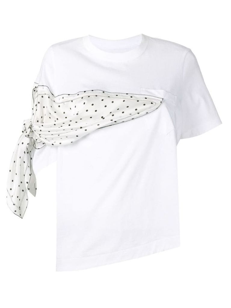 Sacai scarf detail T-shirt - White