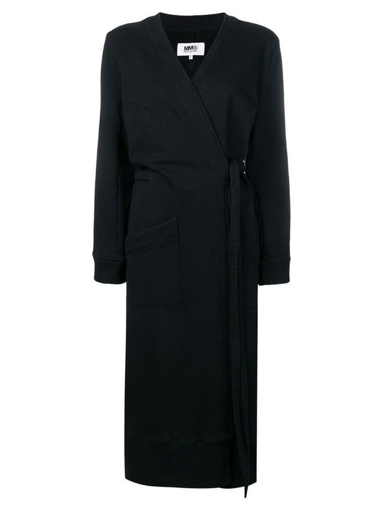 Mm6 Maison Margiela long wrap coat - Black