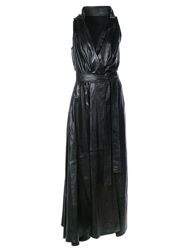 Ann Demeulemeester V-neck belted dress - Black