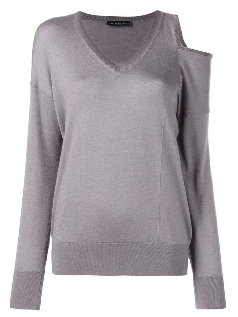 Fabiana Filippi shoulder cut-out sweater - Grey
