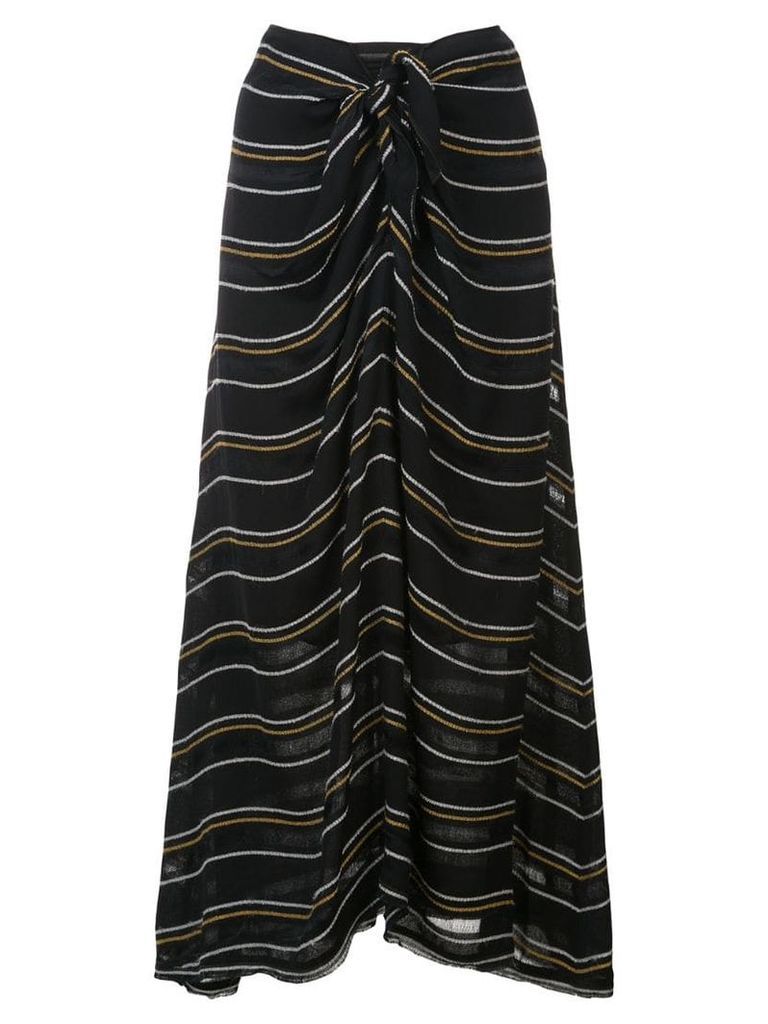 Proenza Schouler Crepe Stripe Tied Skirt - Black