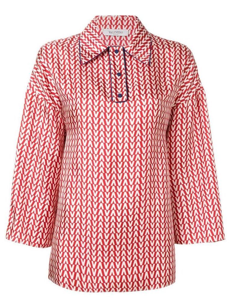 Valentino Optical V printed blouse - Red