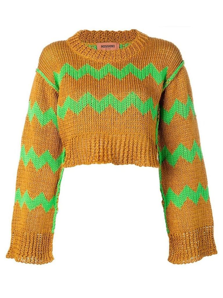 Missoni zig-zag embroidered sweater - Orange