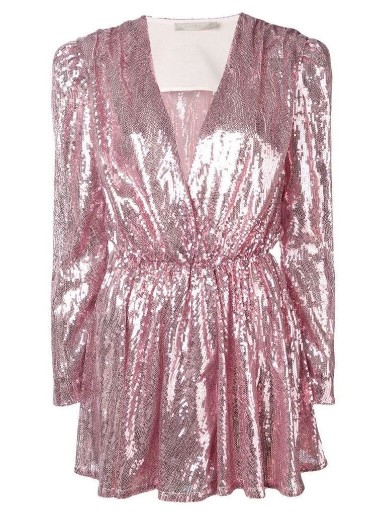 Amen sequinned wrap dress - Pink
