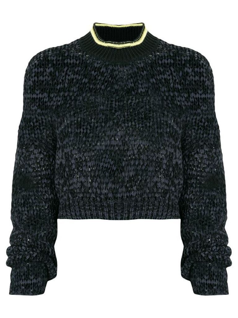 T By Alexander Wang cropped knitted jumper - Black