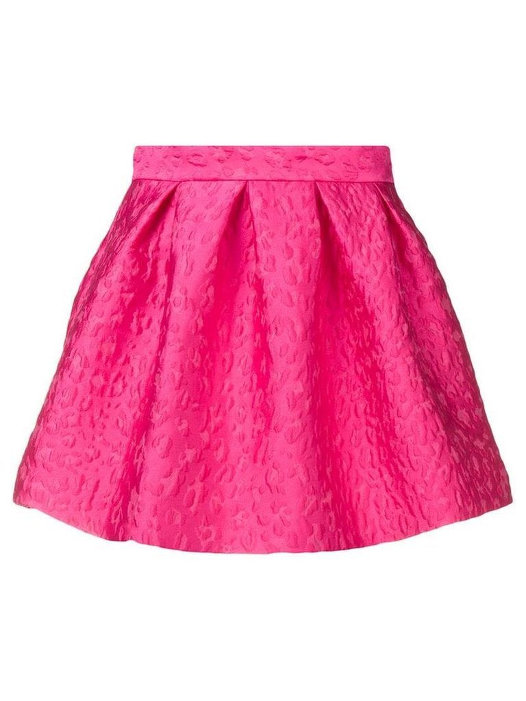 P.A.R.O.S.H. leopard cloqué pleated skirt - Pink