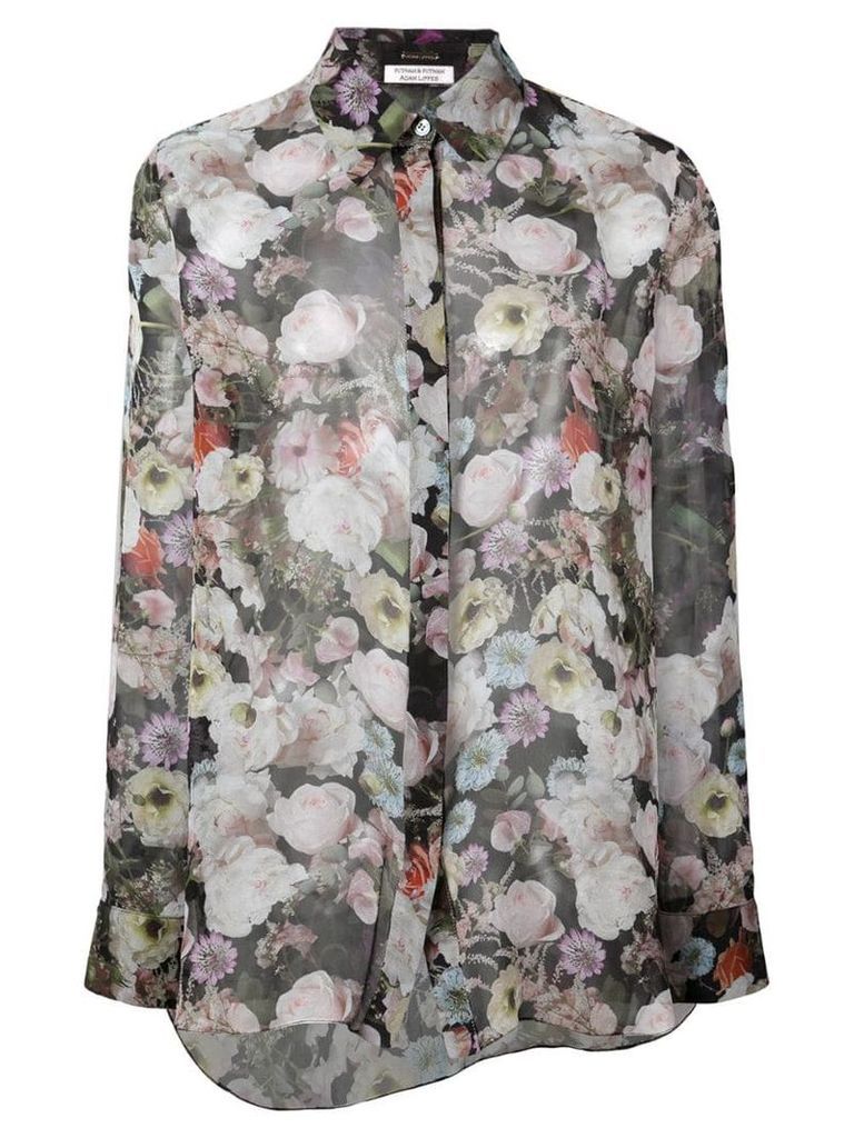 Adam Lippes sheer floral blouse - Black