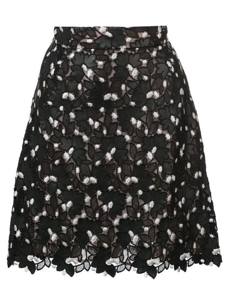 Giambattista Valli floral lace straight skirt - Black