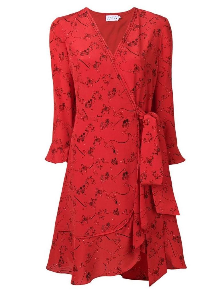 Tanya Taylor silk wrap dress - Red