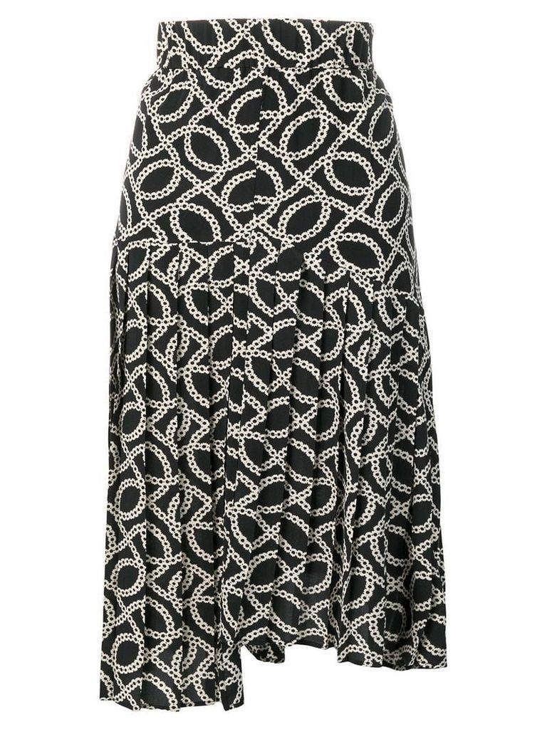 Isabel Marant asymmetric high-waisted pleated skirt - Black
