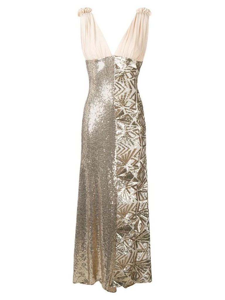 P.A.R.O.S.H. sequin embellished dress - Gold