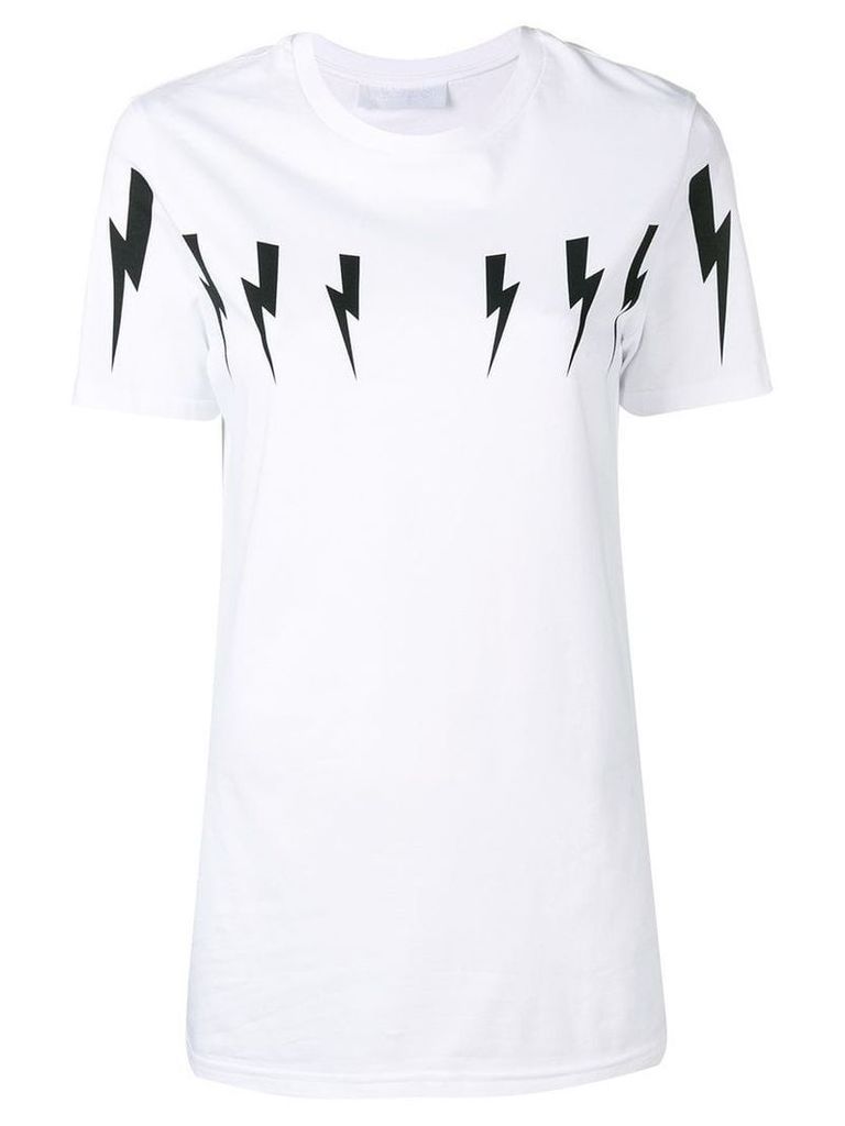 Neil Barrett Lightning print oversized T-shirt - White