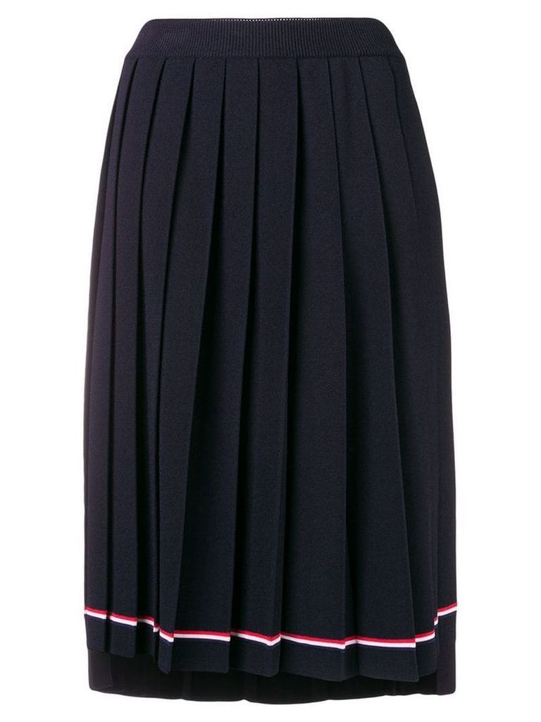 Thom Browne Tipping Stripe Long Pleated Skirt - Blue