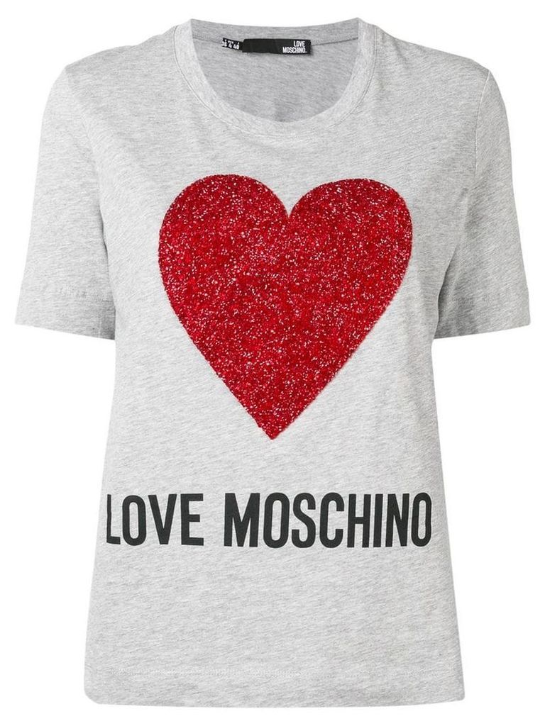 Love Moschino heart-print T-shirt - Grey