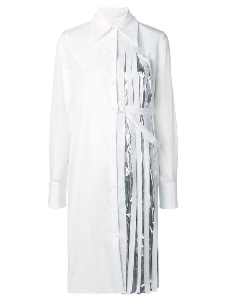 Maison Margiela pleated panel shirt dress - White