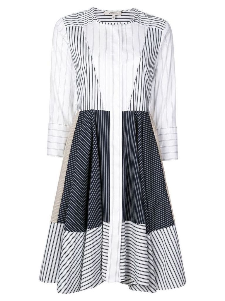 Dorothee Schumacher striped patchwork shirt dress - White