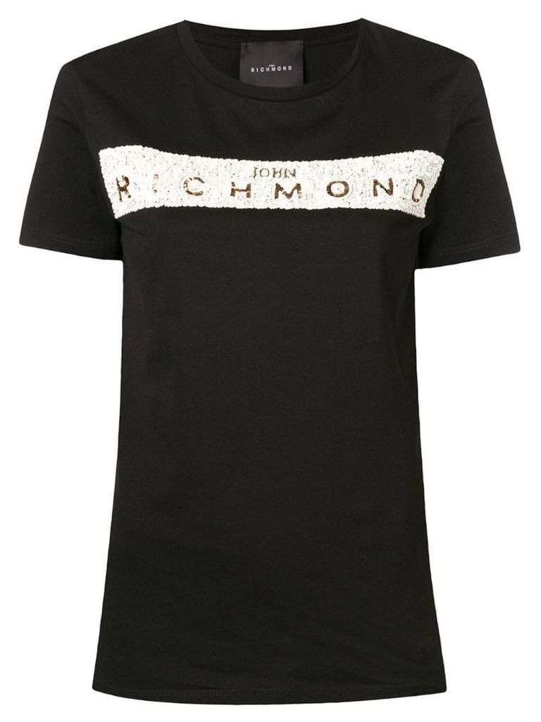John Richmond sequin logo T-shirt - Black