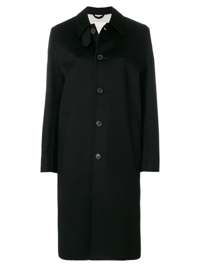 Mackintosh single-breasted coat - Black