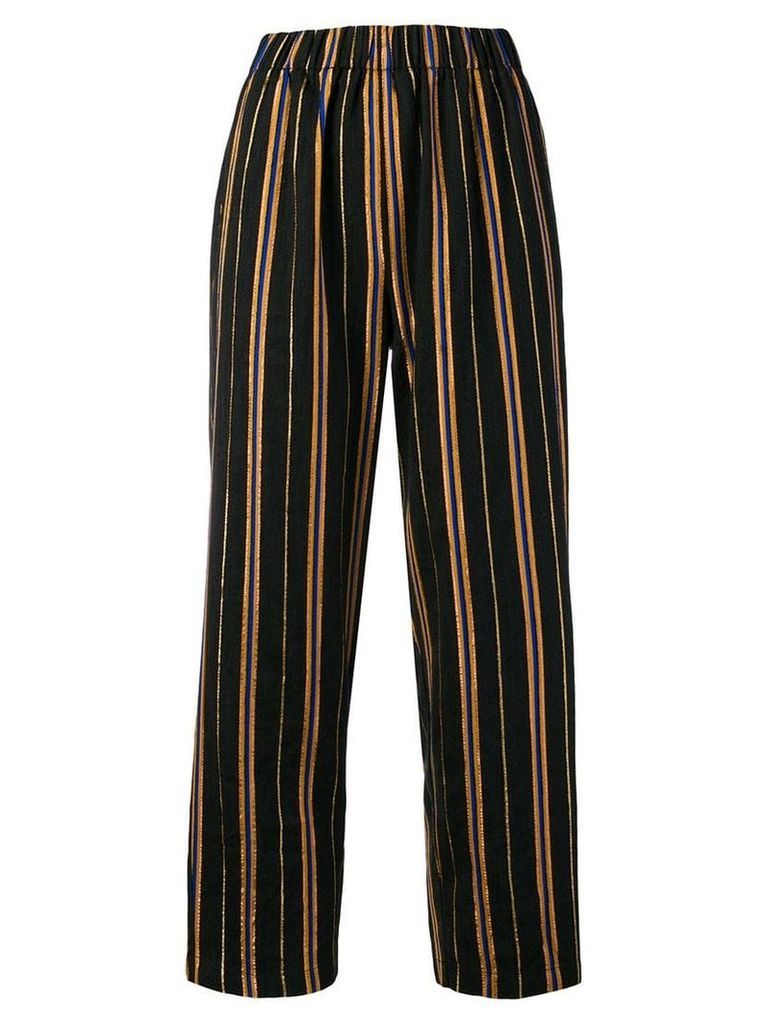 Forte Forte Masai lurex stripe trousers - Black
