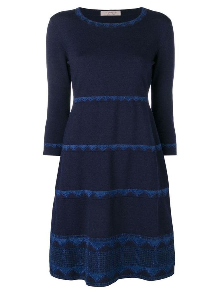 D.Exterior lace trim dress - Blue