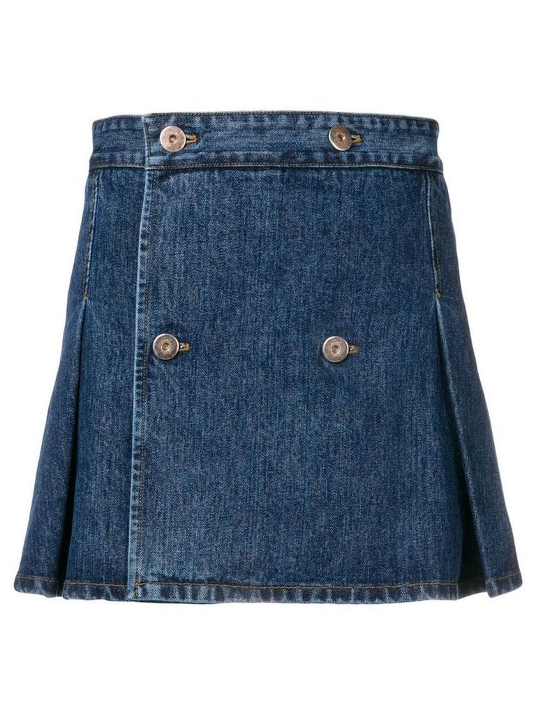 Matthew Adams Dolan pleated denim mini skirt - Blue