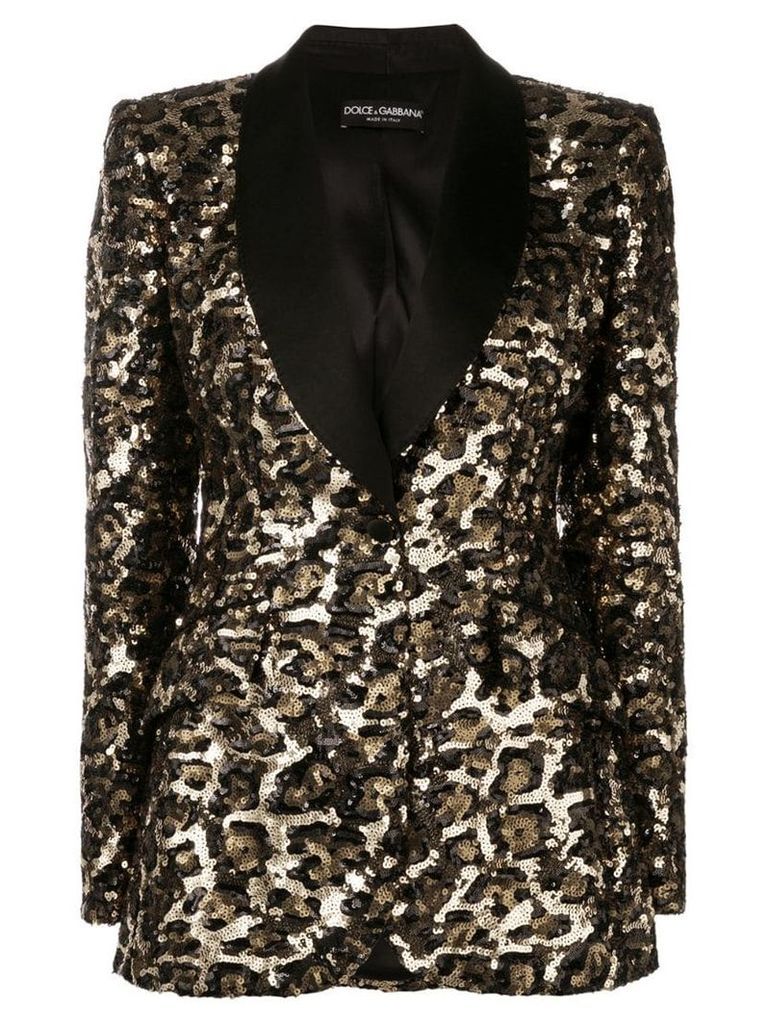 Dolce & Gabbana leopard sequin blazer - Black