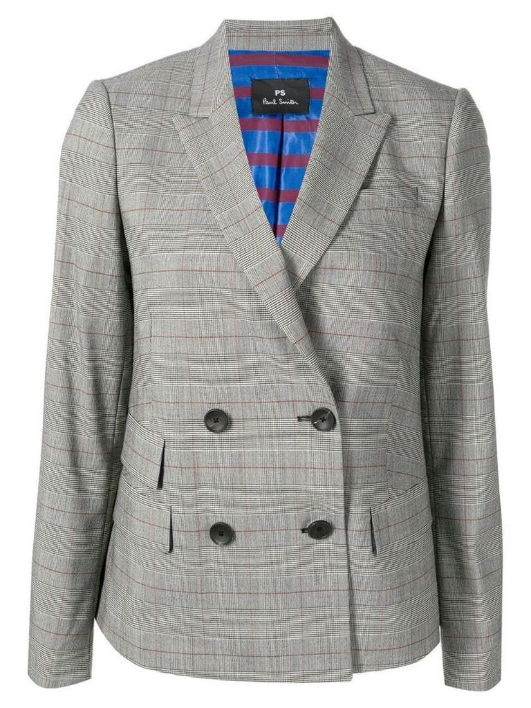 PS Paul Smith double breasted check blazer - Grey