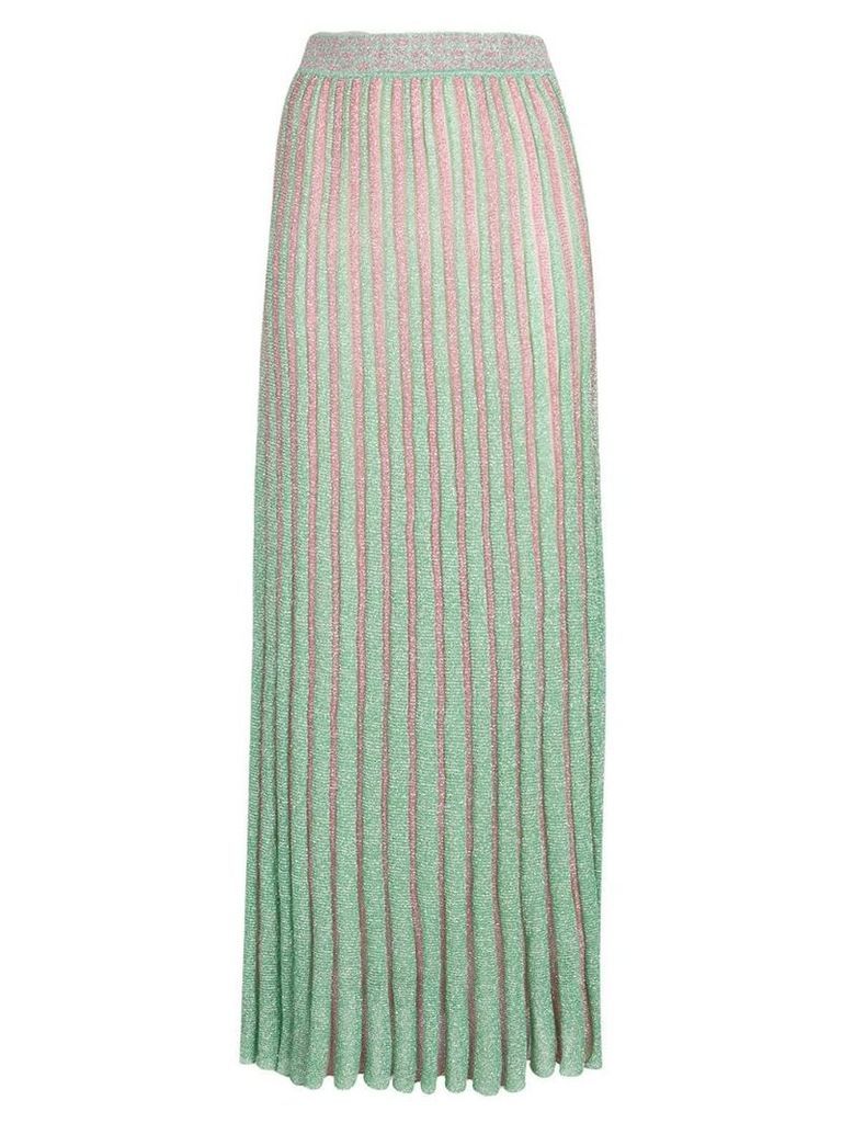 Missoni long knitted pleated skirt - Green