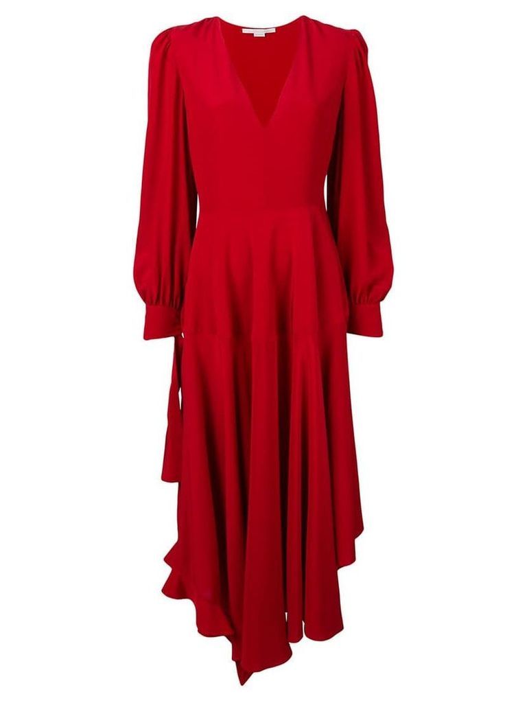 Stella McCartney deep V asymmetric hem dress - Red