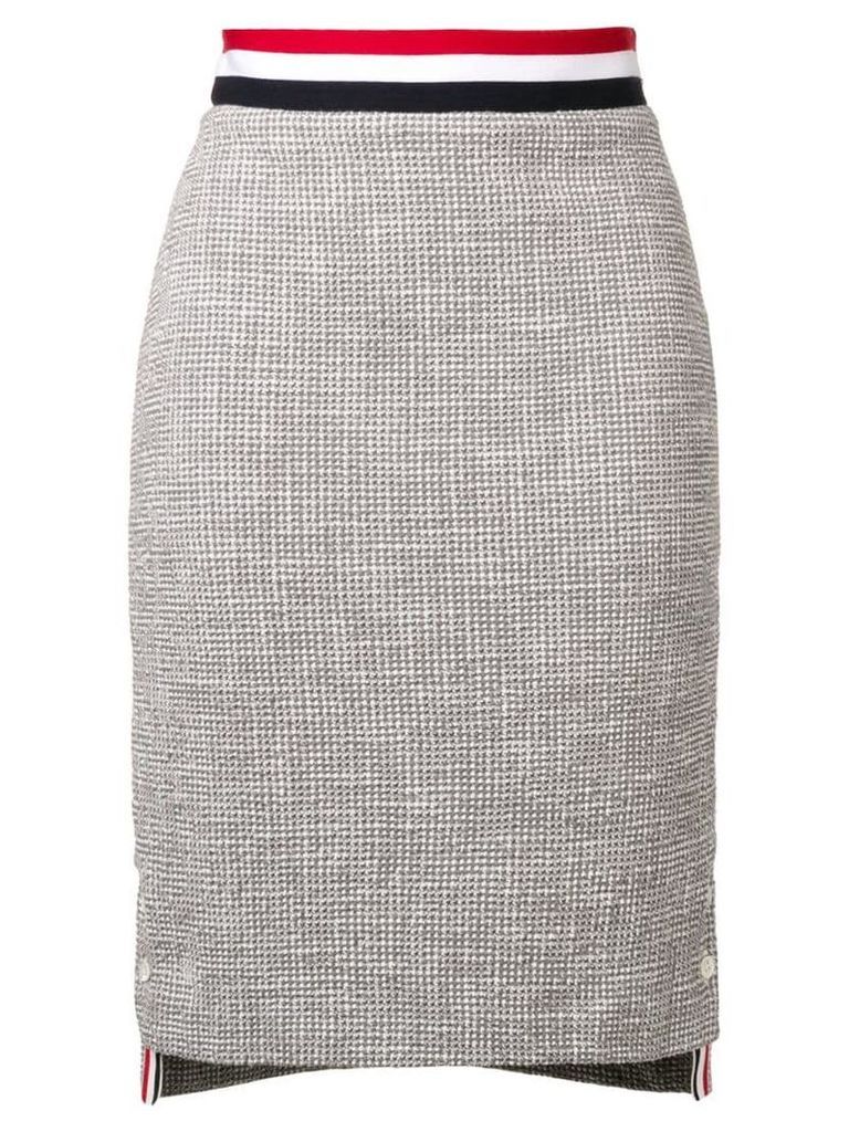Thom Browne Textured Tweed Pencil Skirt - Grey