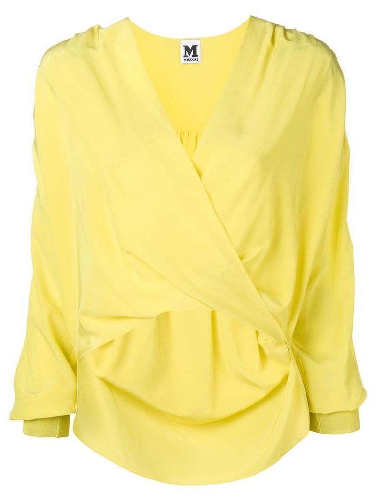 M Missoni V-neck wrap blouse - Yellow