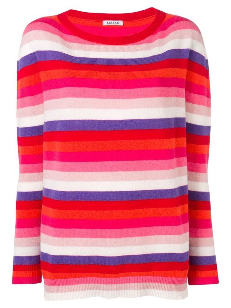P.A.R.O.S.H. striped round neck sweater - Red