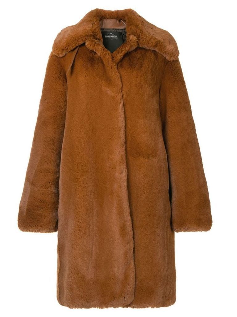 Rokh oversized faux fur coat - Brown