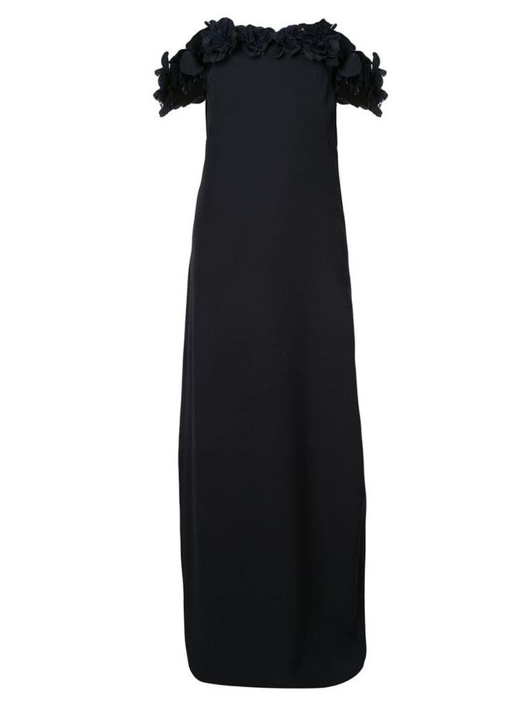 Oscar de la Renta floral applique gown - Black