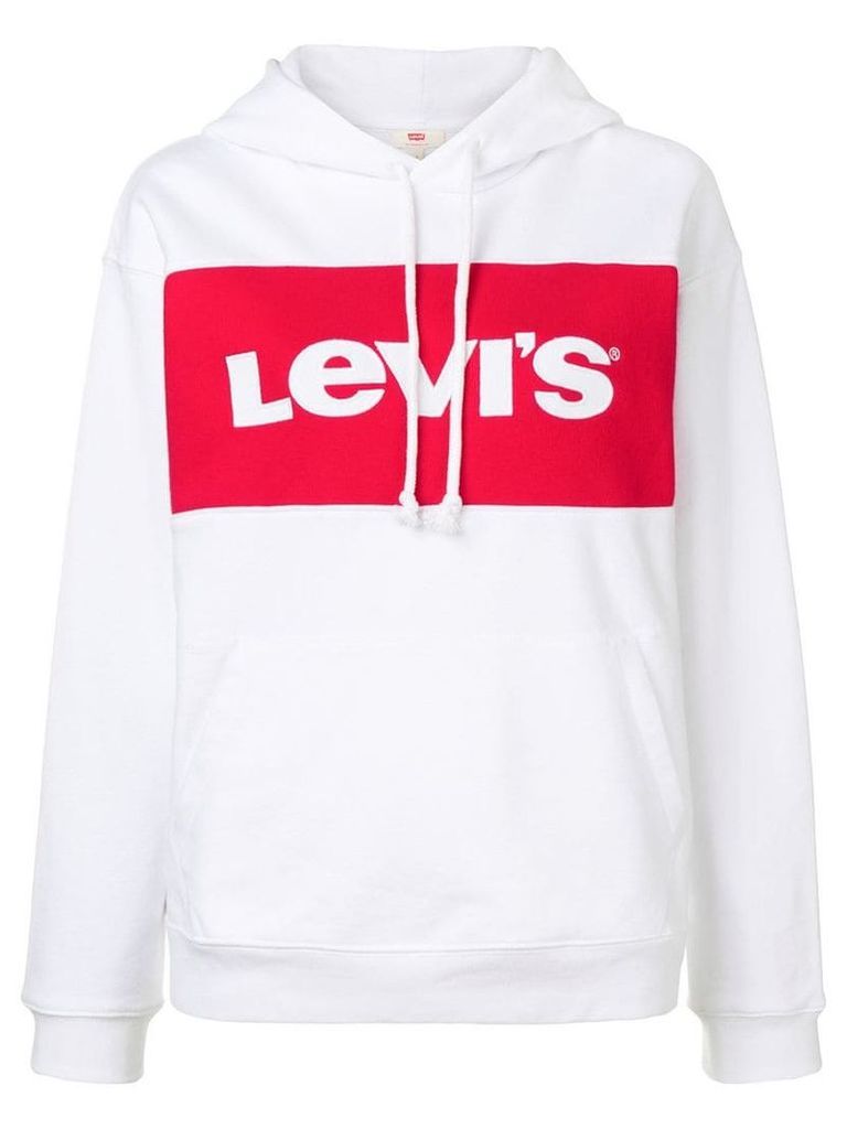 Levi's logo embroidered hoodie - White