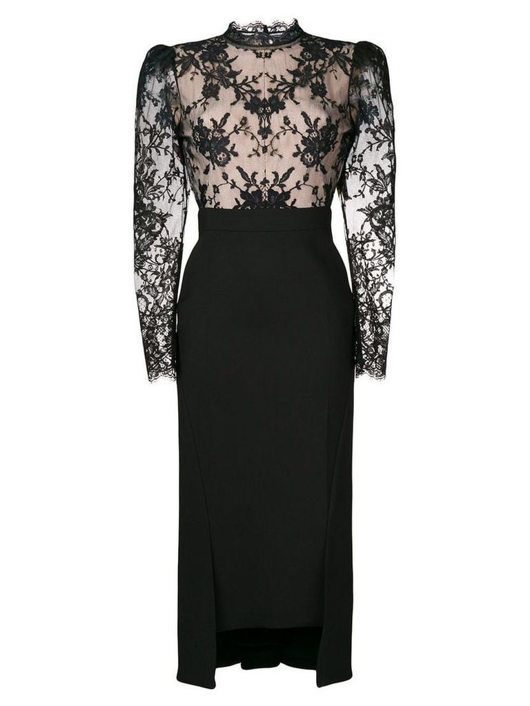 Alexander McQueen lace detail fitted dress - Black