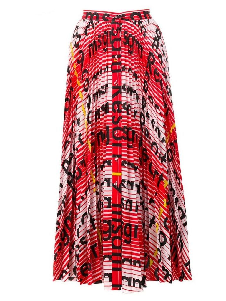 MSGM printed pleated skirt - Red