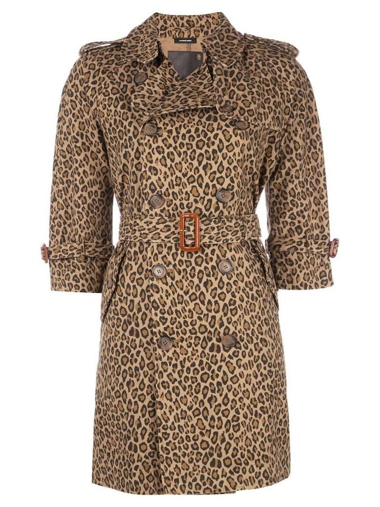 R13 leopard trench coat - Brown
