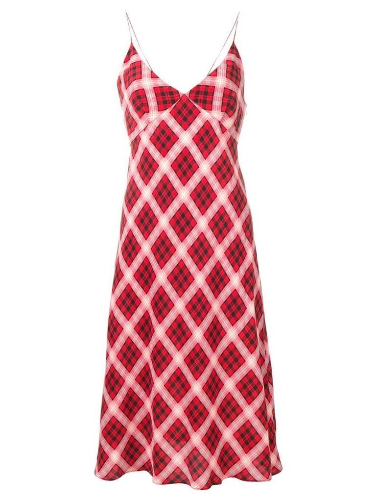 Marc Jacobs plaid spaghetti-strap dress - Red