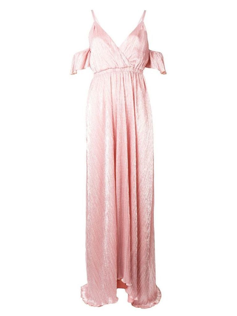 Just Cavalli cold-shoulder flared maxi dress - Pink