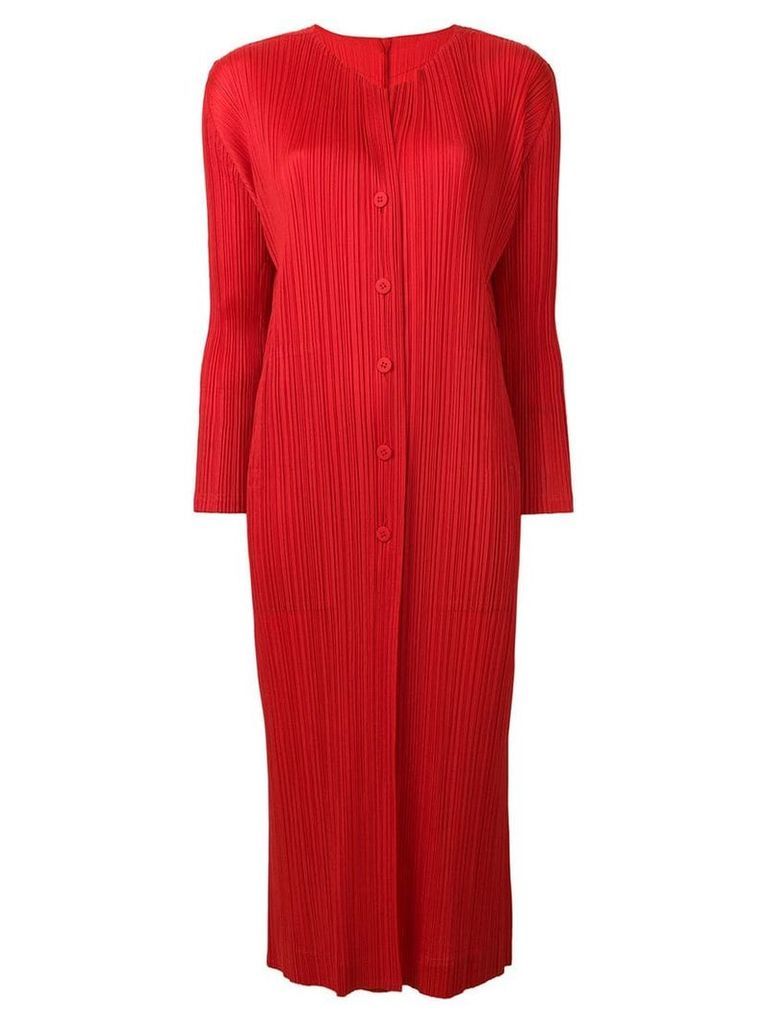 Pleats Please By Issey Miyake plissé coat - Red