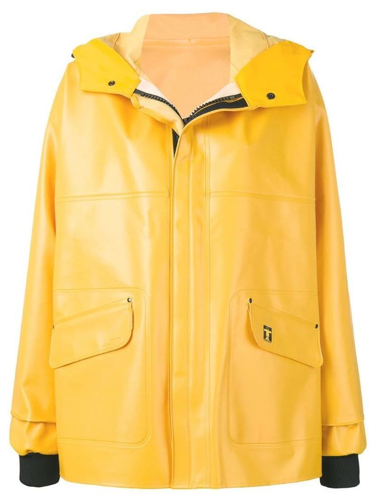 Paco Rabanne printed logo raincoat - Yellow