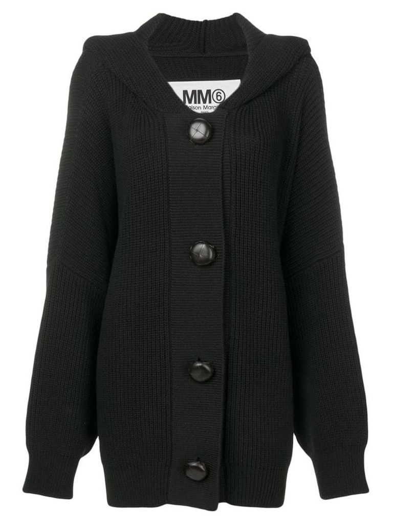 Mm6 Maison Margiela oversized hooded cardigan - Black