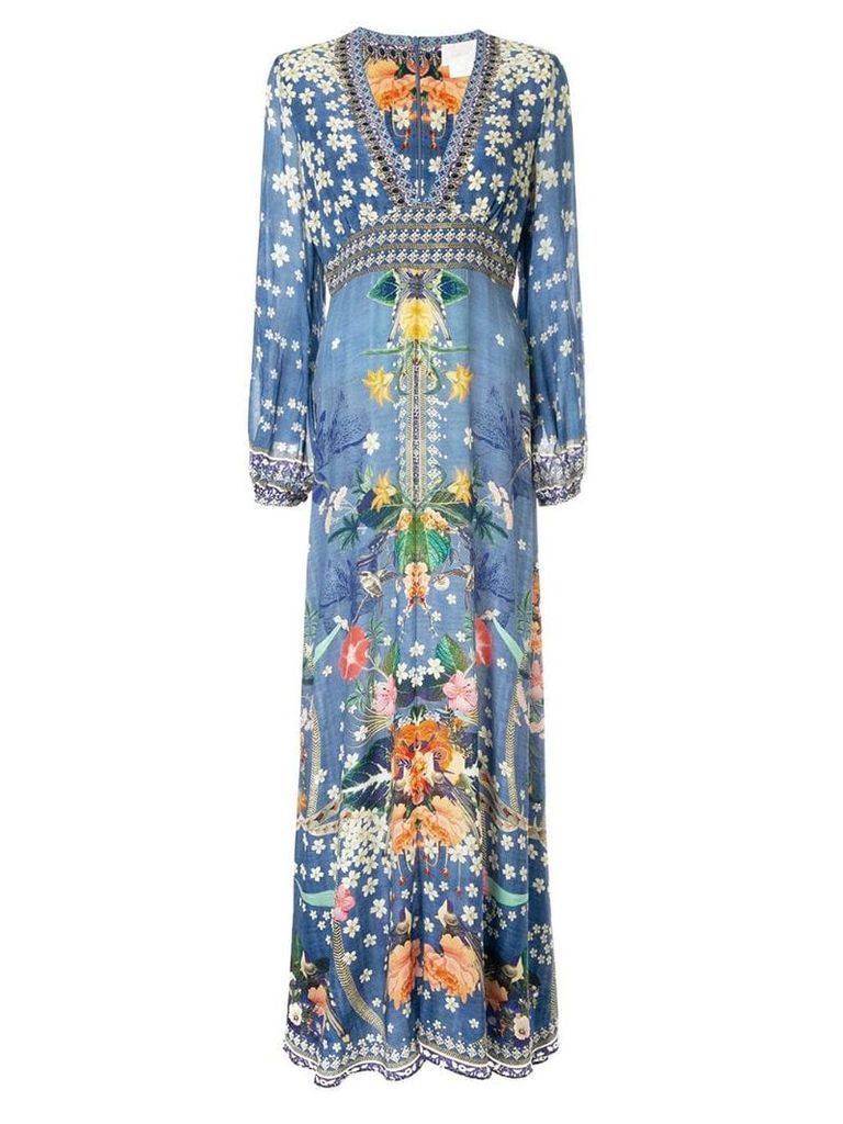Camilla floral print kaftan dress - Blue