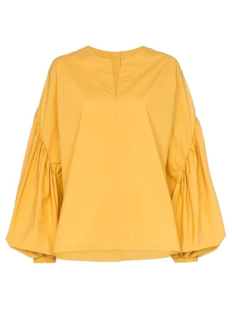 Silvia Tcherassi Alcondera balloon sleeve cotton blouse - Yellow