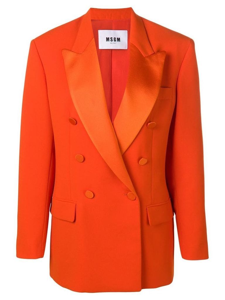 MSGM oversized double-breasted coat - Orange