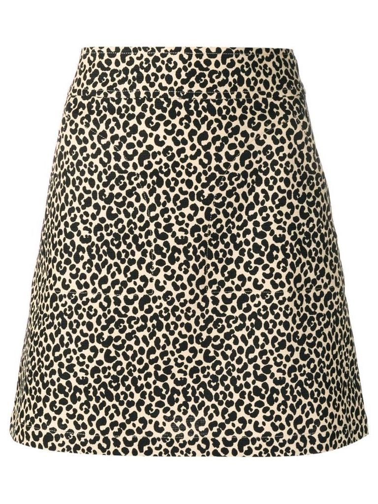 A.P.C. leopard print skirt - Neutrals