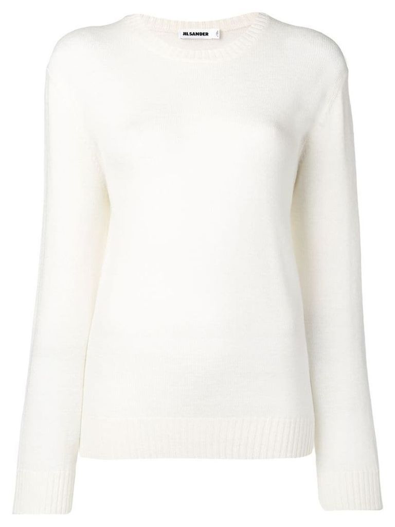 Jil Sander crew neck sweater - White