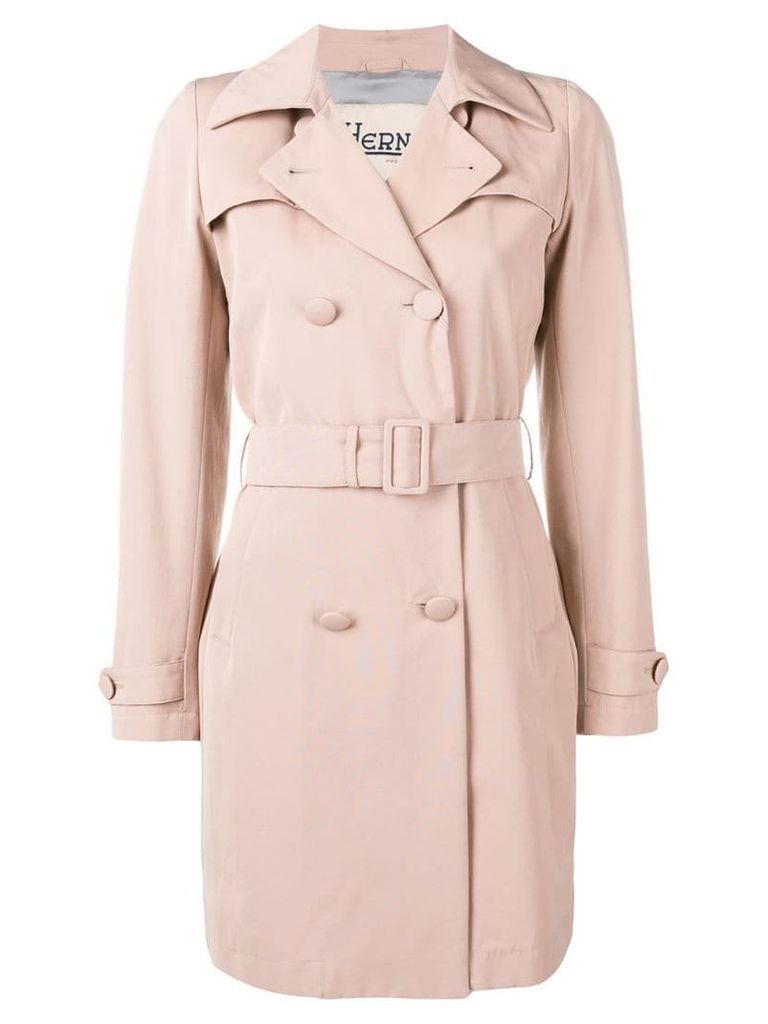 Herno belted double-breasted coat - Pink