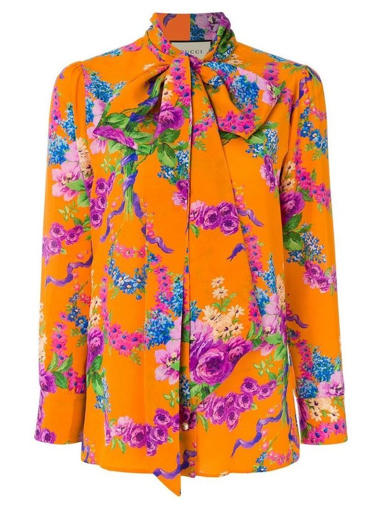 Gucci floral printed blouse - Orange